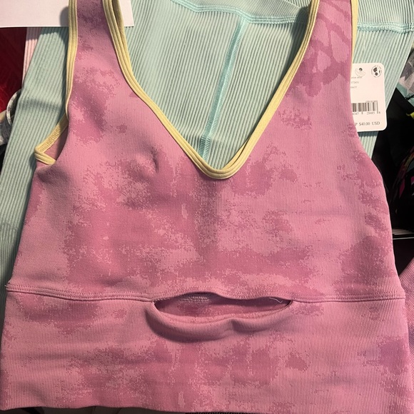 NWOT Free People Movement Think Twice Bra & Leggings Set in Dew Drop. Size XS/S - Picture 4 of 6